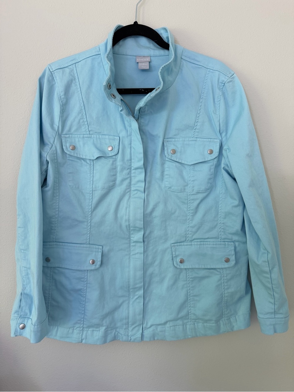 Chico's Pale Blue Utility Jacket